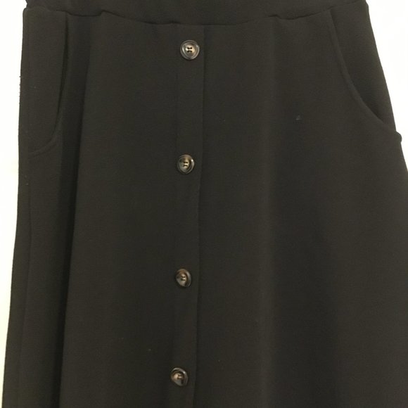 EMERY ROSE High Waist Slant Pockets Fake Button Skirt - Picture 3 of 6